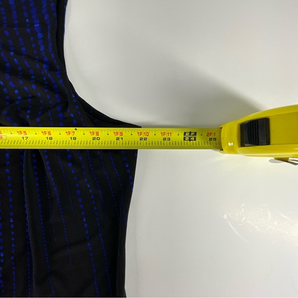 Calvin Klein Womens Black and Blue Spotted Patterned Business Casual Blouse | 1X - Picture 6 of 10